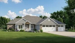 CHD-1812 Cottage House Plan – Front Elevation