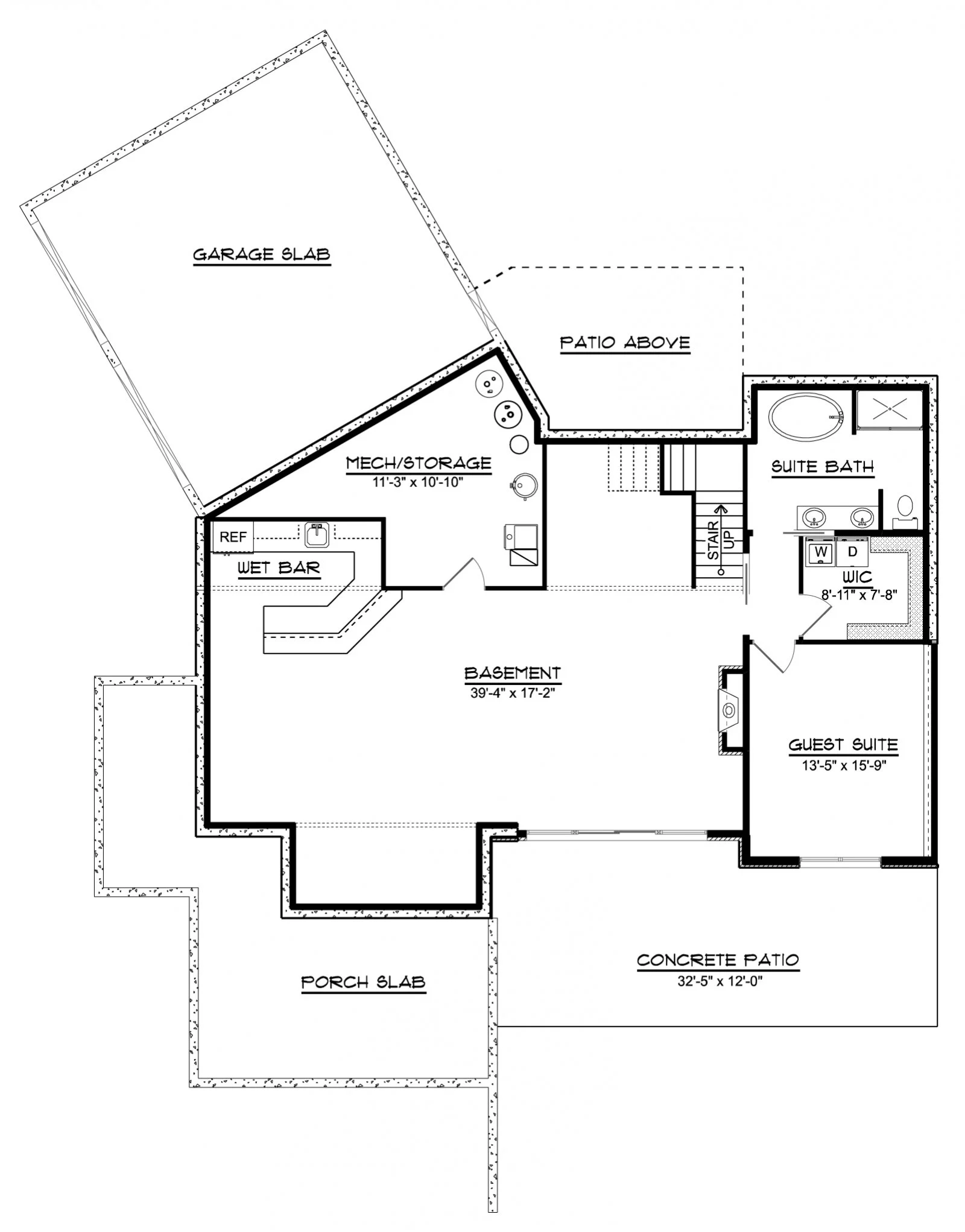 CHD-18122 Country House Plan – Basement Floor Plan