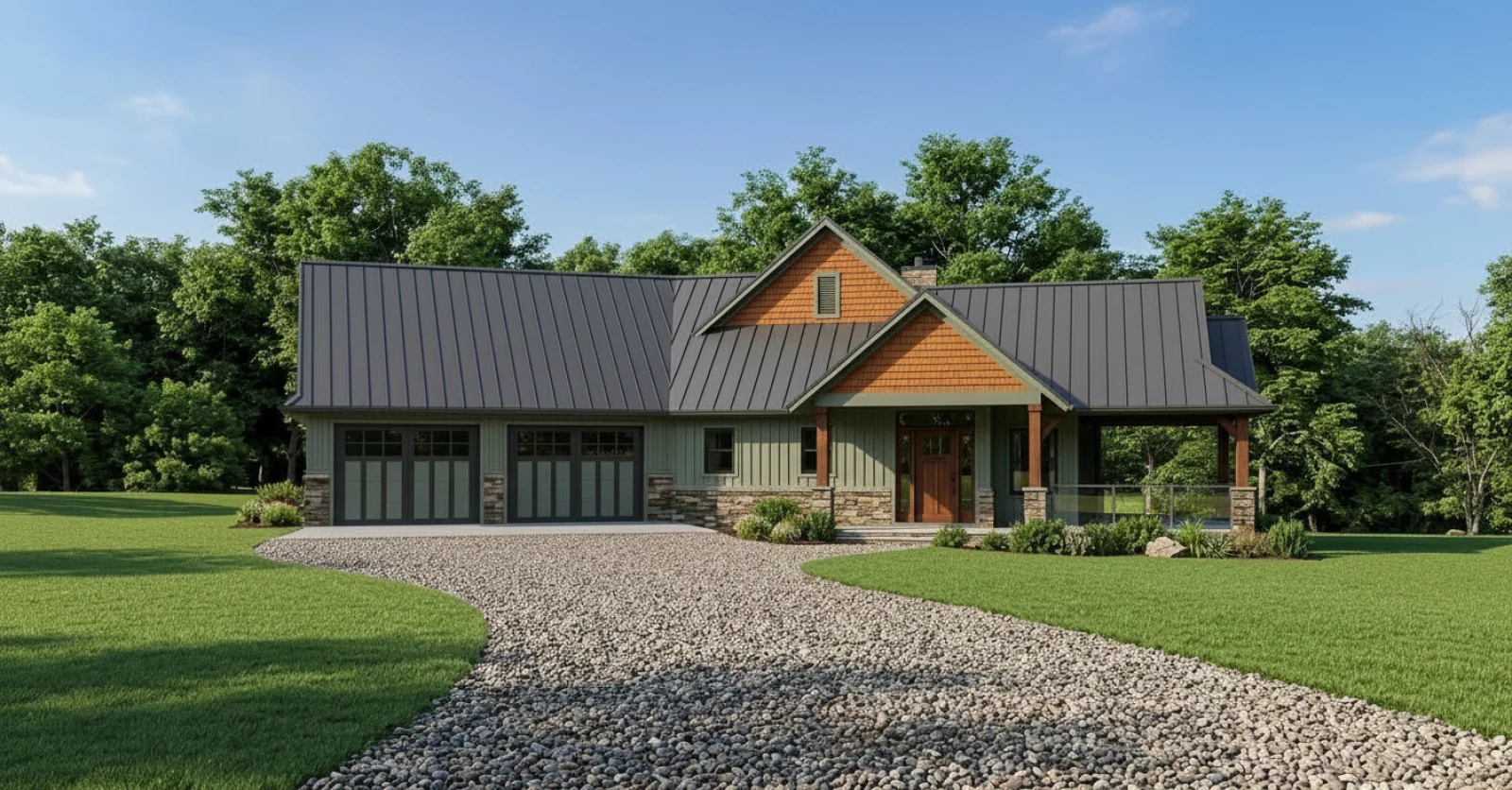 CHD-18122 Country House Plan – Front Elevation