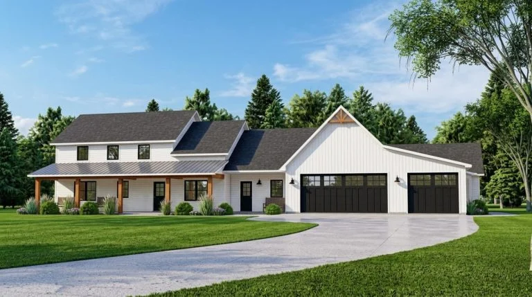 CHD-18123 Country House Plan – Front Elevation