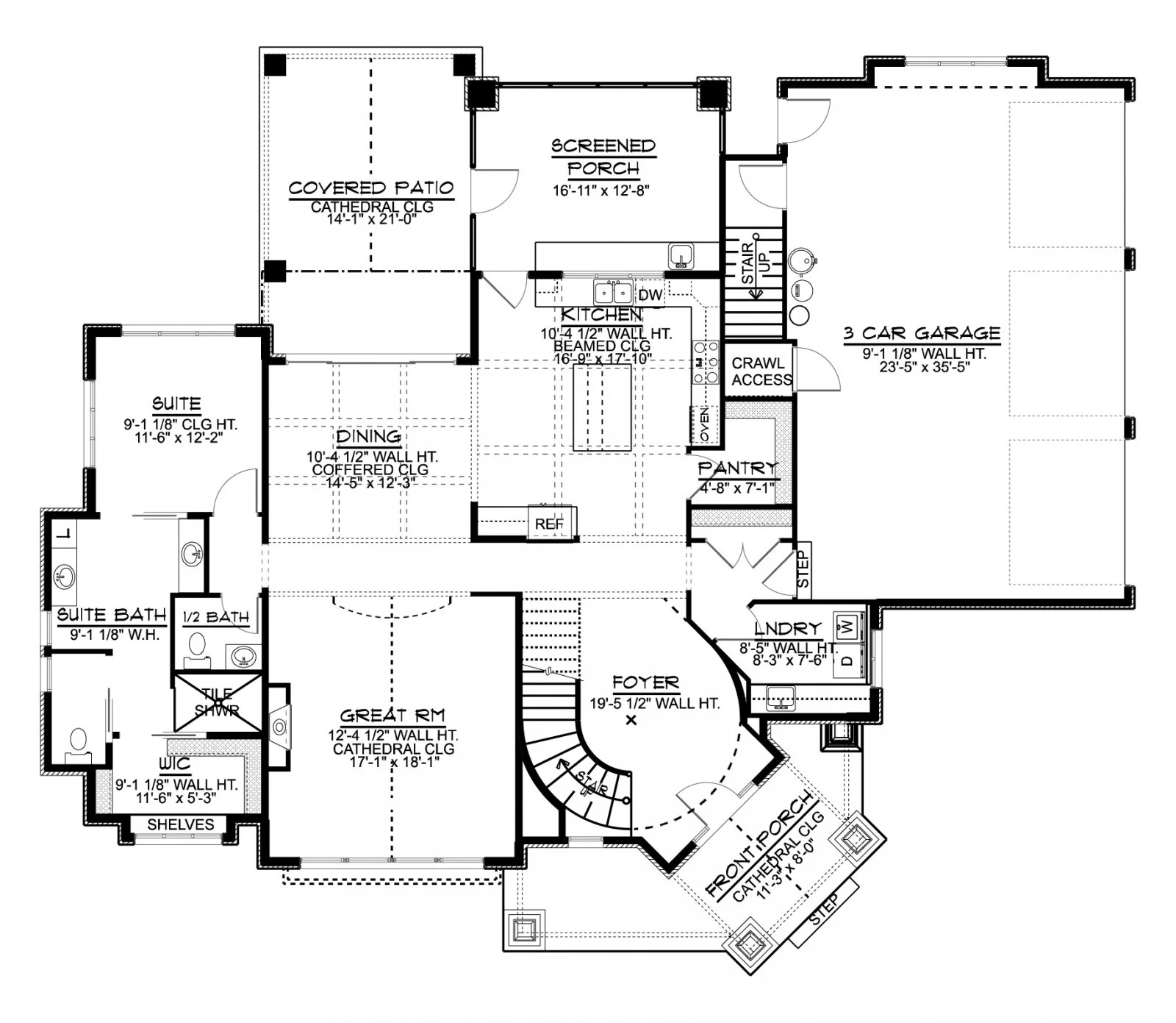 CHD-18130 Beach House Plan – First Floor Plan