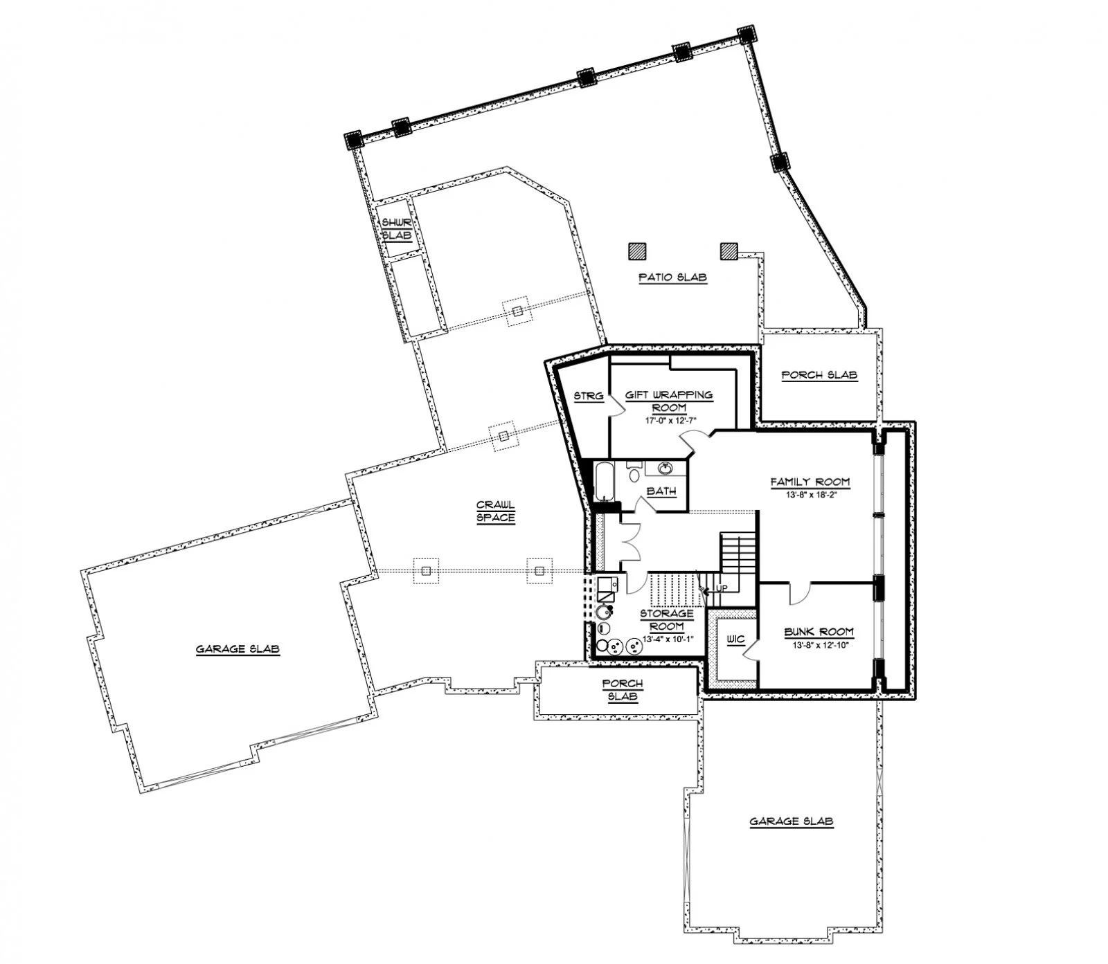 CHD-18131 Beach House Plan – Basement Floor Plan