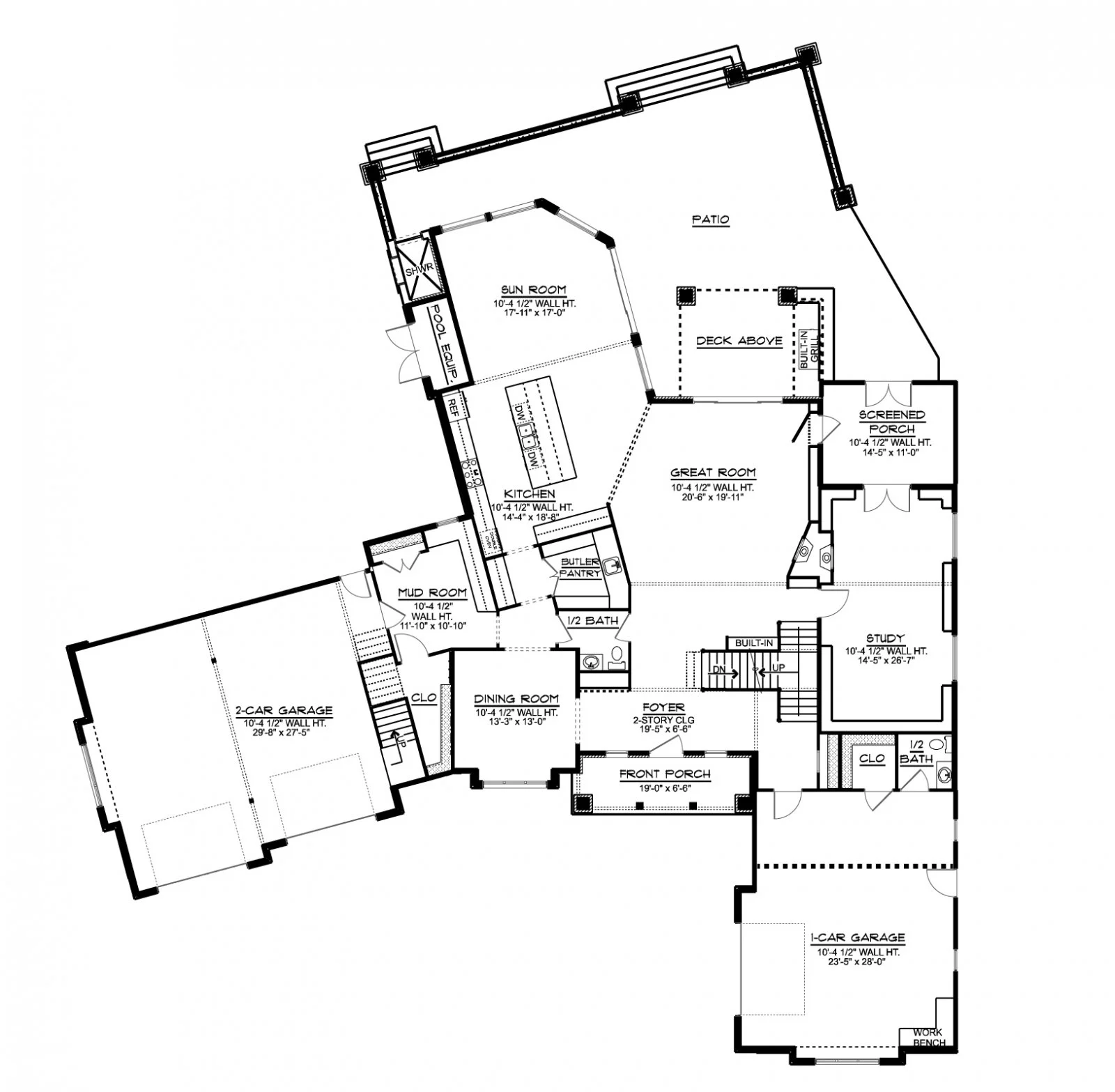CHD-18131 Beach House Plan – First Floor Plan
