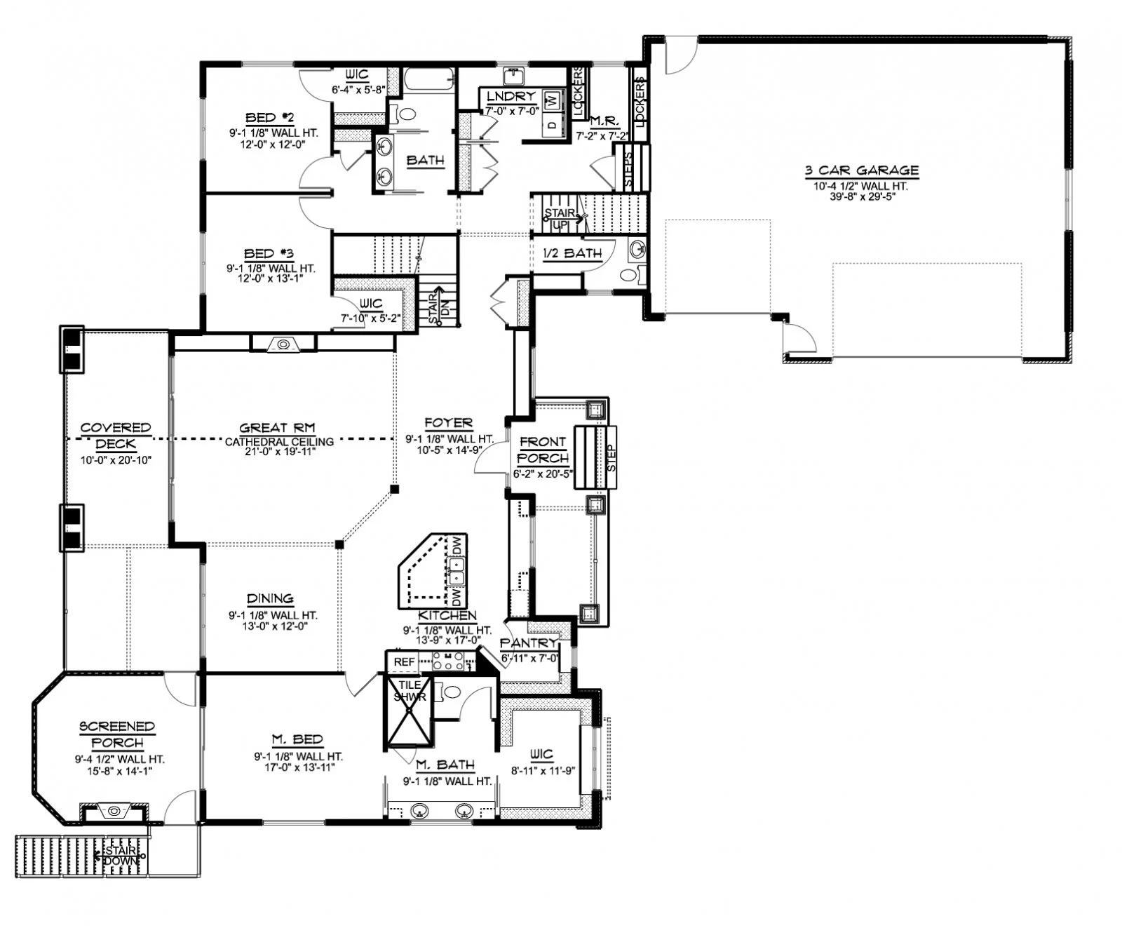 CHD-18133 Beach House Plan – Main Floor Plan