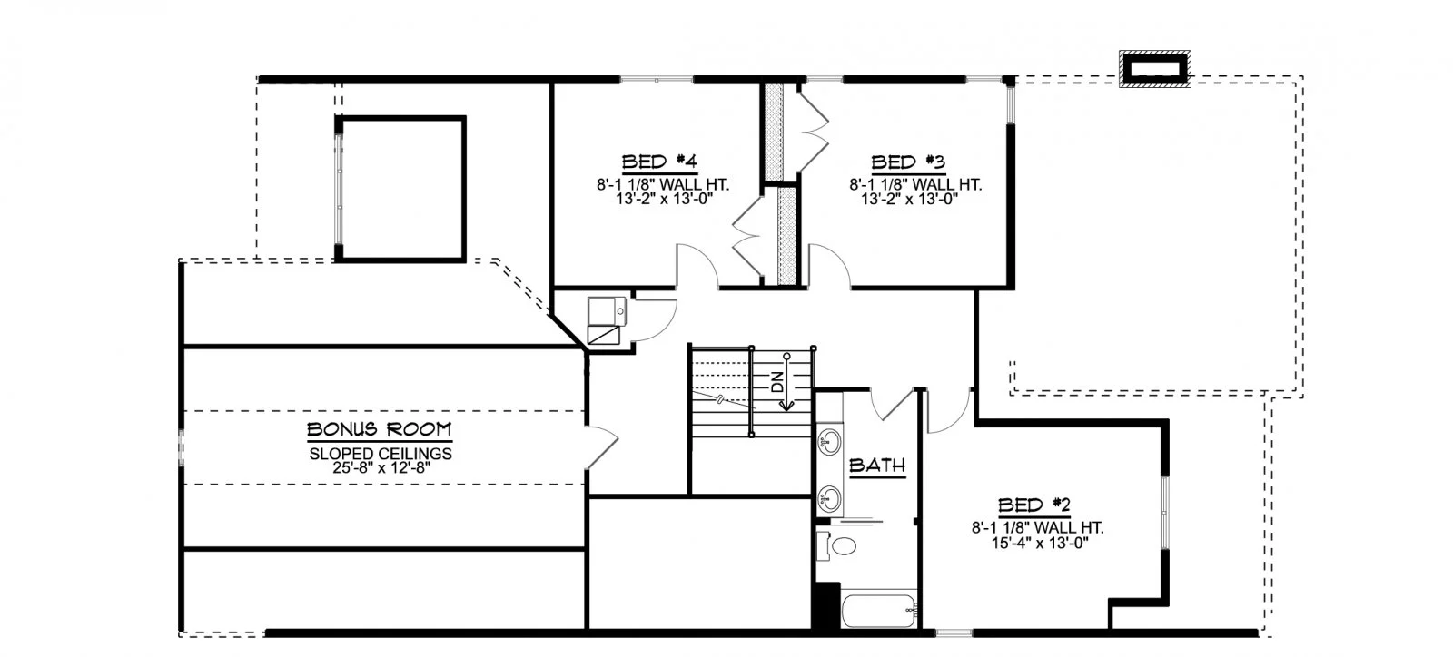 CHD-18135 Beach House Plan – Second Floor Plan