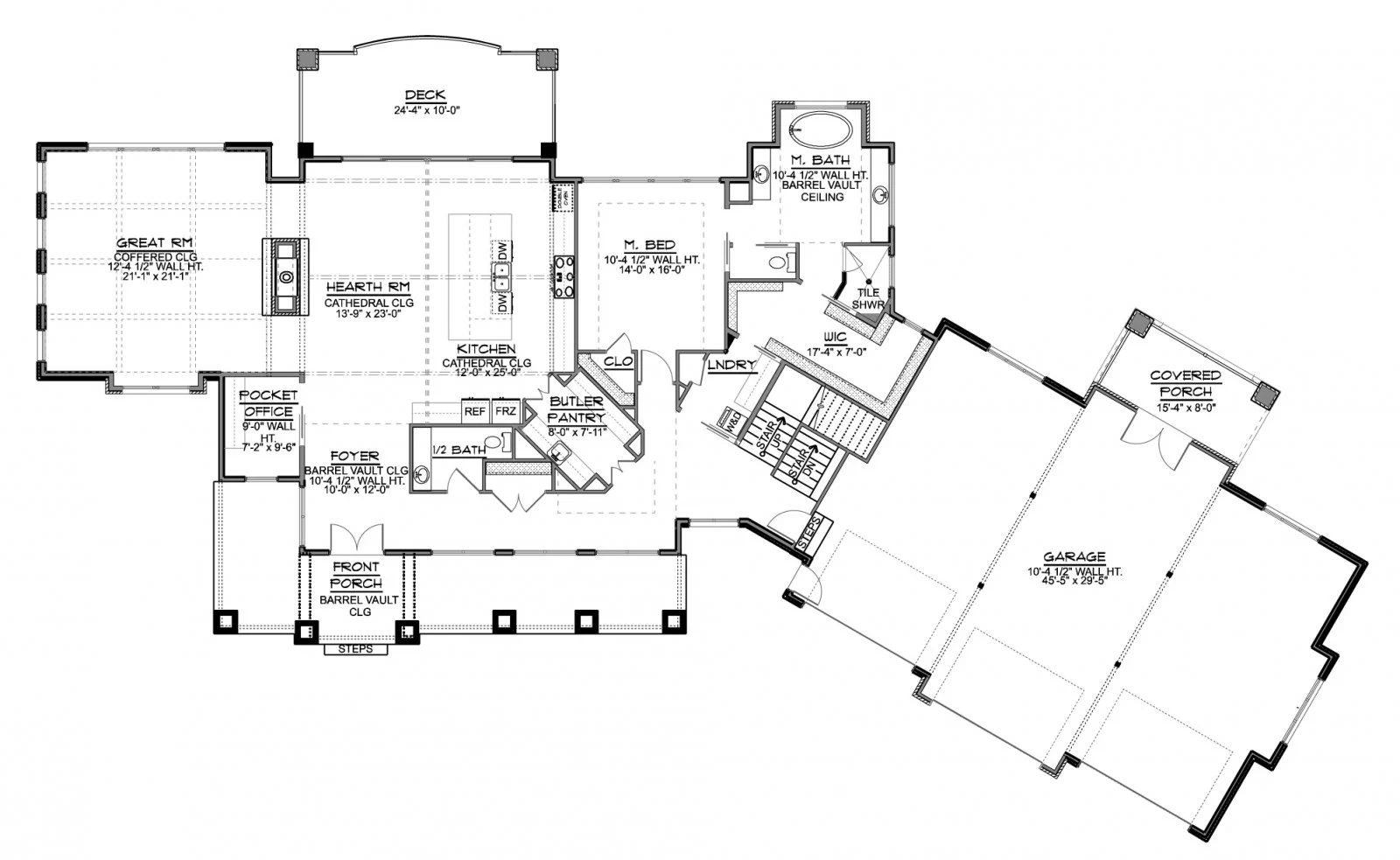 CHD-18136 Cottage House Plan – Main Floor Plan