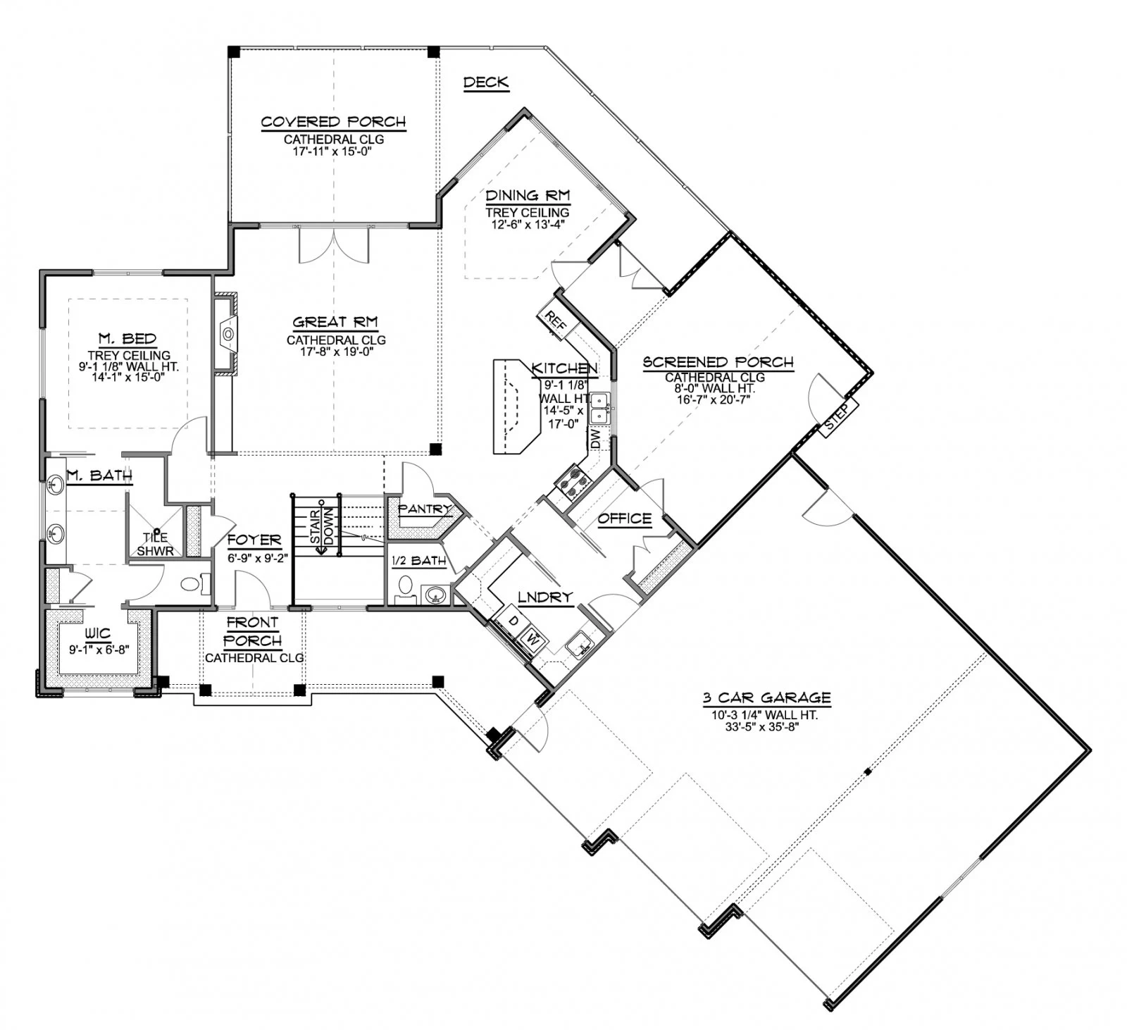 CHD-18138 Cottage House Plan – Main Floor Plan
