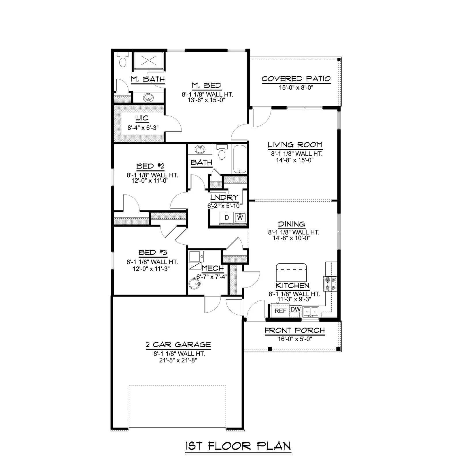 CHD-1816 Country House Plan – Main Floor Plan