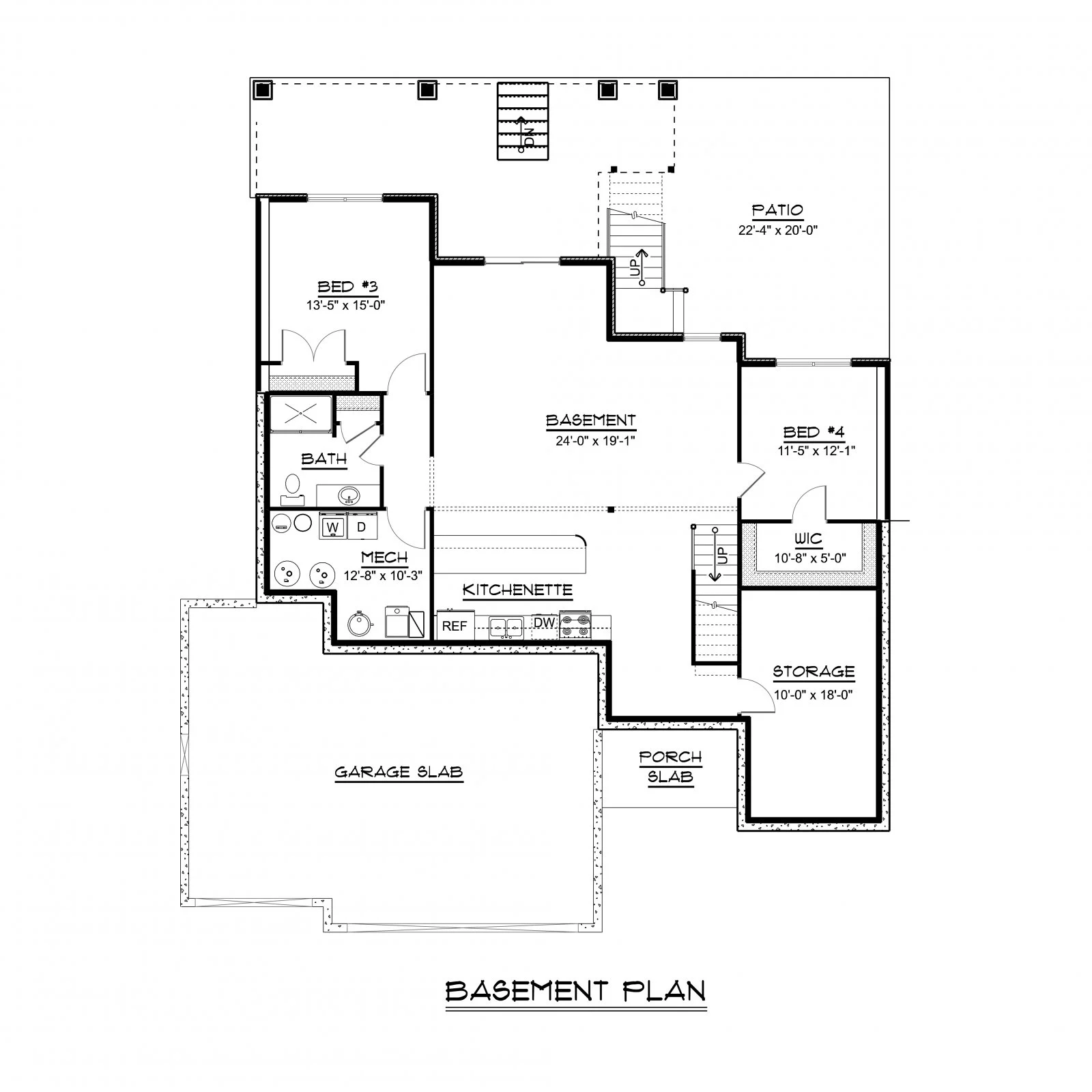 CHD-1851 Contemporary House Plan – Basement Floor Plan