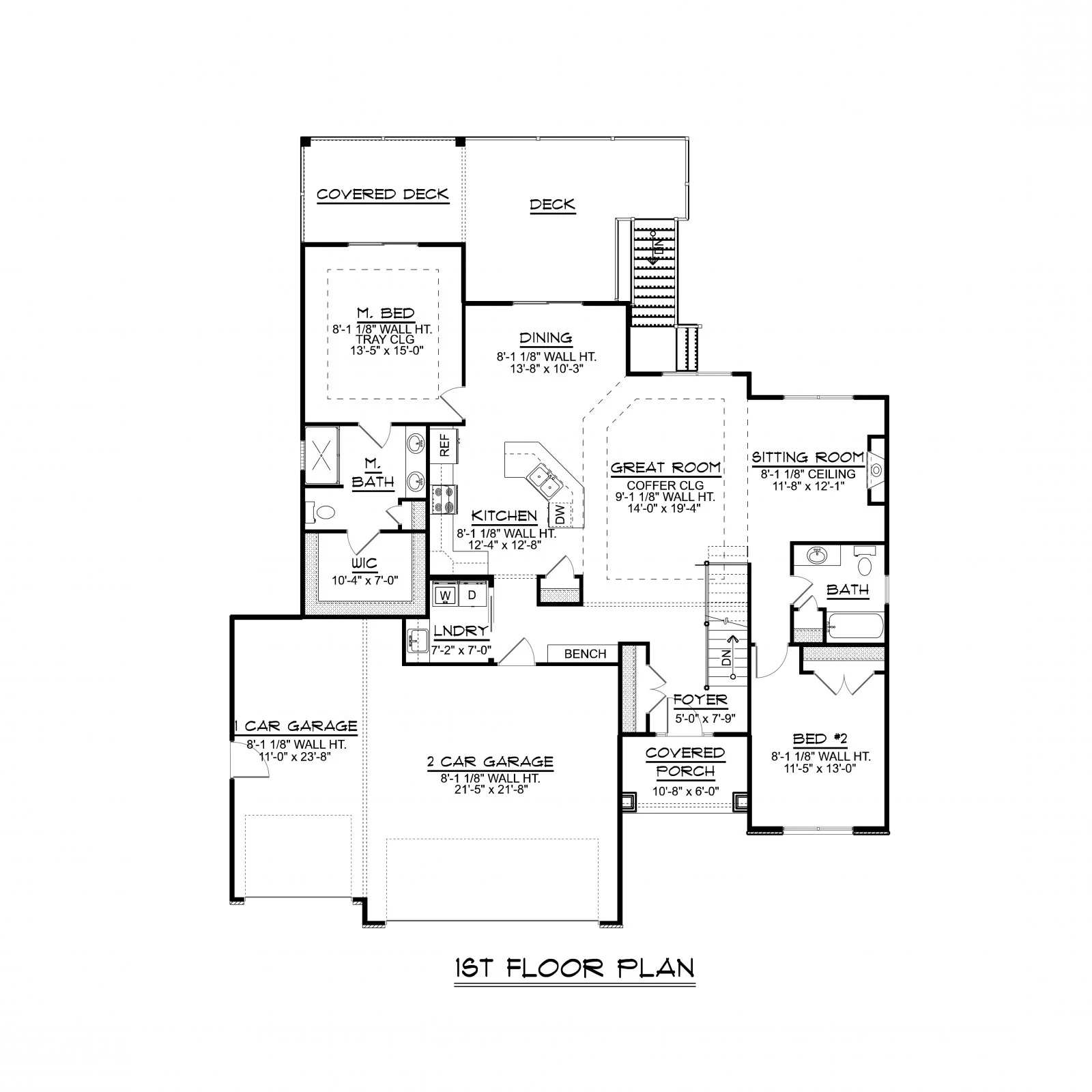 CHD-1851 Contemporary House Plan – Main Floor Plan