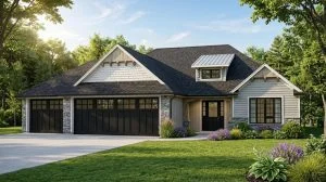 CHD-1851 Contemporary House Plan – Front Elevation