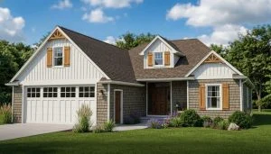 CHD-1864 Cottage House Plan – Front Elevation