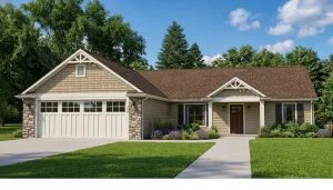 CHD-1873 Cottage House Plan – Front Elevation