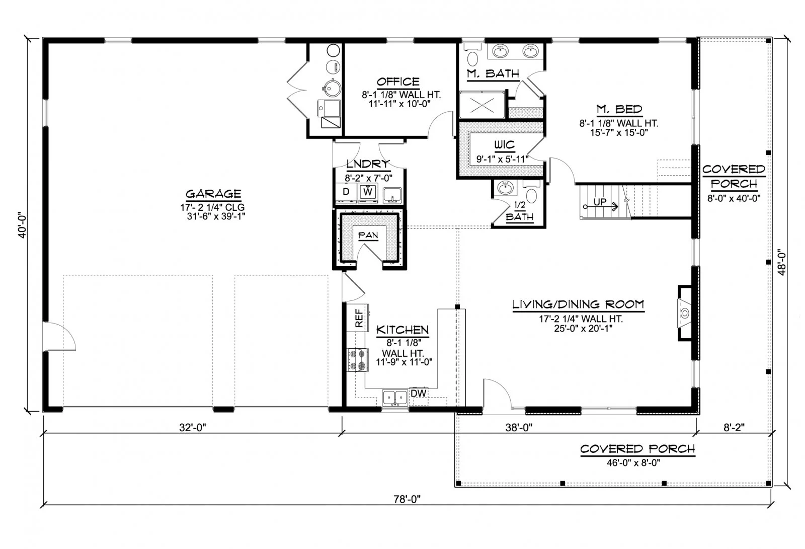 CHD-1876 Barndominium House Plan – First Floor Plan