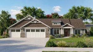CHD-1883 Craftsmen House Plan – Front Elevation