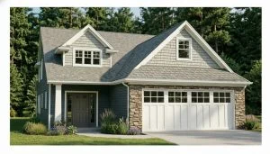 CHD-1890 Beach House Plan – Front Elevation