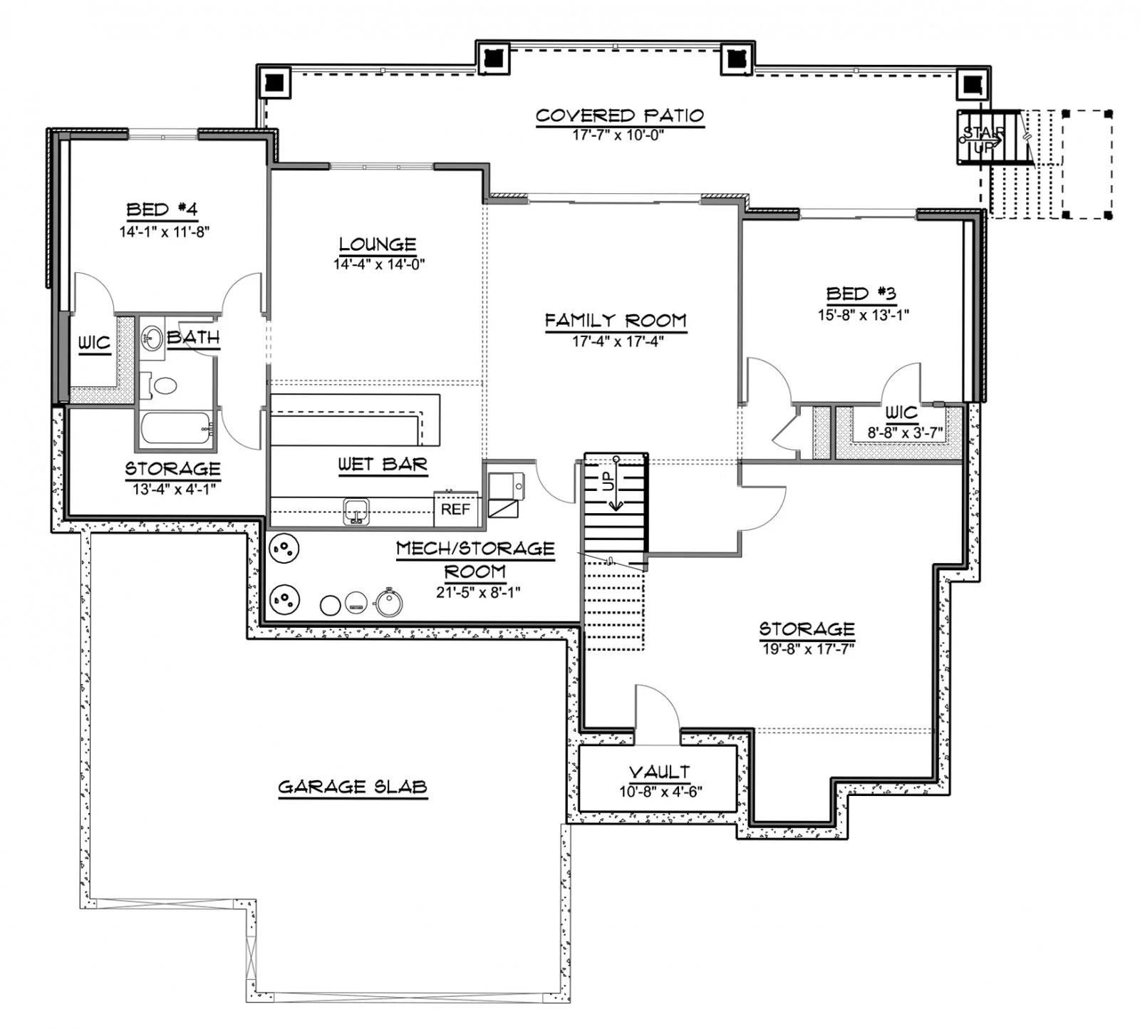 CHD-1907 Beach House Plan – Basement Floor Plan