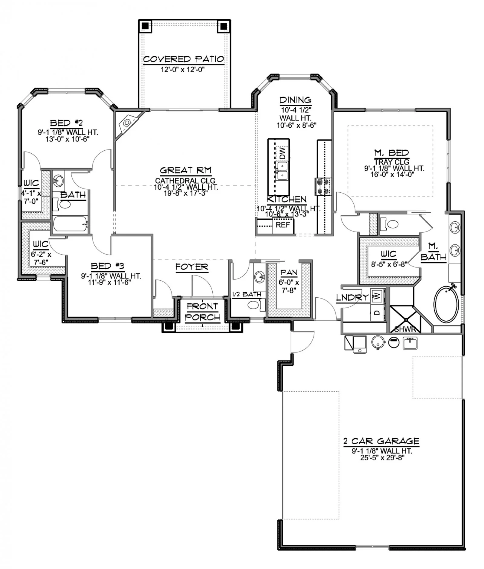 CHD-1925 Cottage House Plan – Main Floor Plan