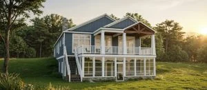 CHD-1989 Beach House Plan – Front Elevation