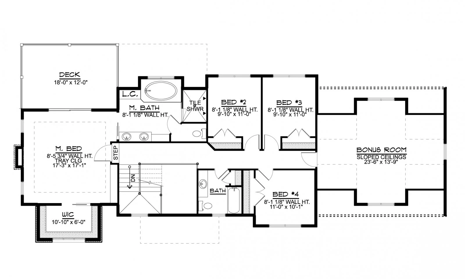 CHD-2002 Cottage House Plan – Second Floor Plan