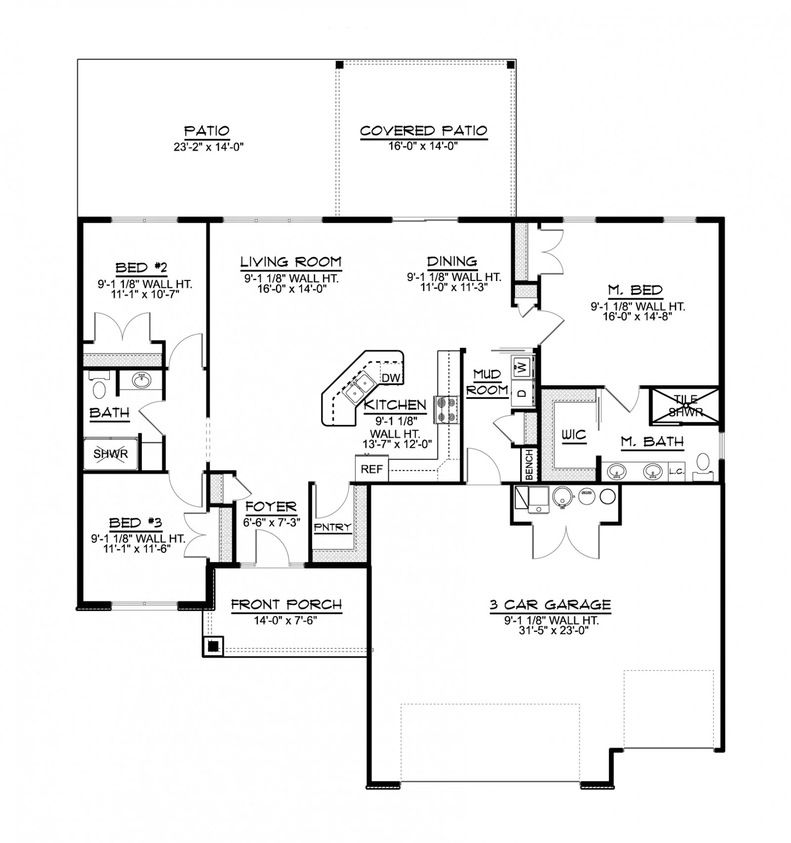 CHD-20105 Cottage House Plan – Main Floor Plan