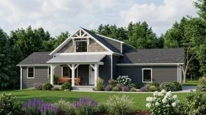 CHD-20116 Beach House Plan – Front Elevation
