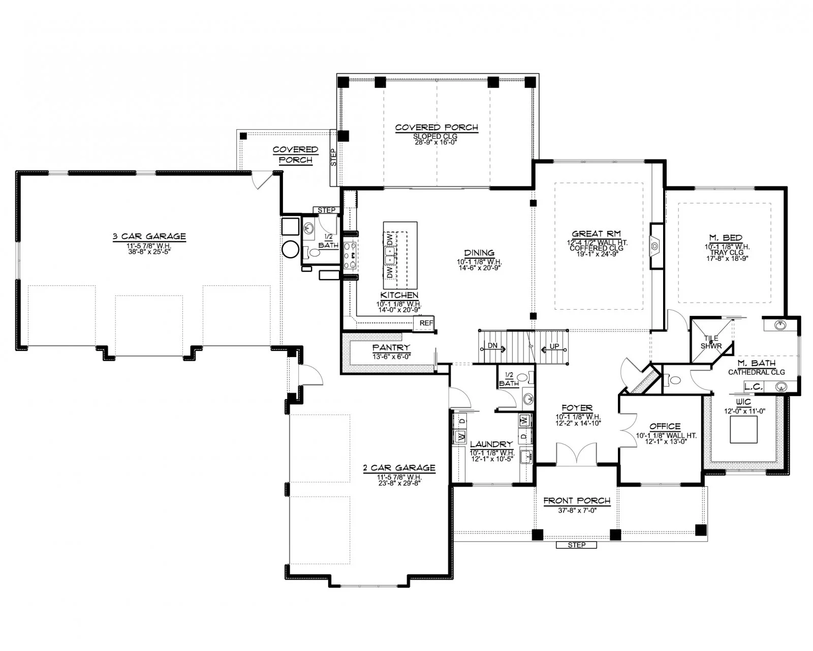 CHD-2012 Cottage House Plan – First Floor Plan