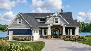 CHD-20123 Beach House Plan – Front Elevation