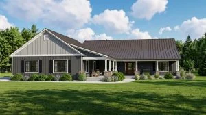 CHD-2036 Country House Plan – Front Elevation