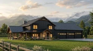 CHD-2048 Barndominium House Plan – Front Elevation