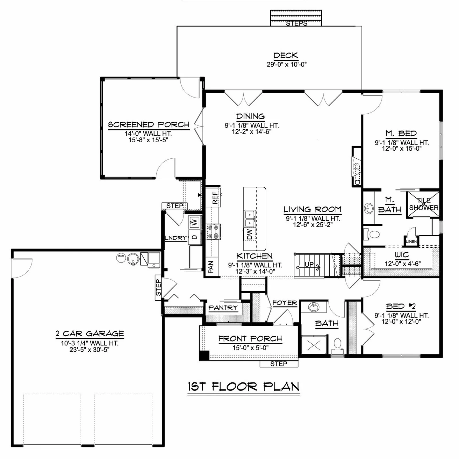 CHD-2054 Beach House Plan – Main Floor Plan