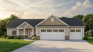 CHD-2074 Country House Plan – Front Elevation