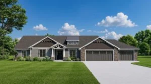 CHD-2090 Country House Plan – Front Elevation
