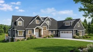 CHD-2091 Beach House Plan – Front Elevation