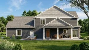 CHD-2105 Beach House Plan – Front Elevation