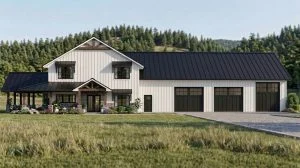 CHD-21116 Barndominium House Plan – Front Elevation