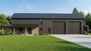 CHD-21126 Barndominium House Plan – Front Elevation