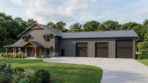 CHD-21135 Barndominium House Plan – Front Elevation