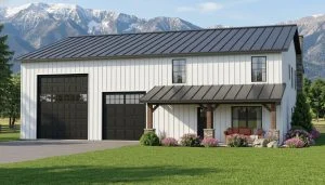 CHD-21140 Barndominium House Plan – Front Elevation