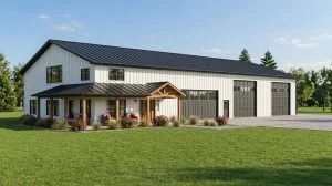CHD-21148 Barndominium House Plan – Front Elevation