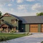 CHD-21161 Barndominium House Plan – Front Elevation