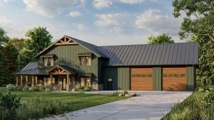 CHD-21161 Barndominium House Plan – Front Elevation