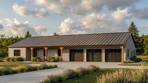 CHD-21166 Barndominium House Plan – Front Elevation