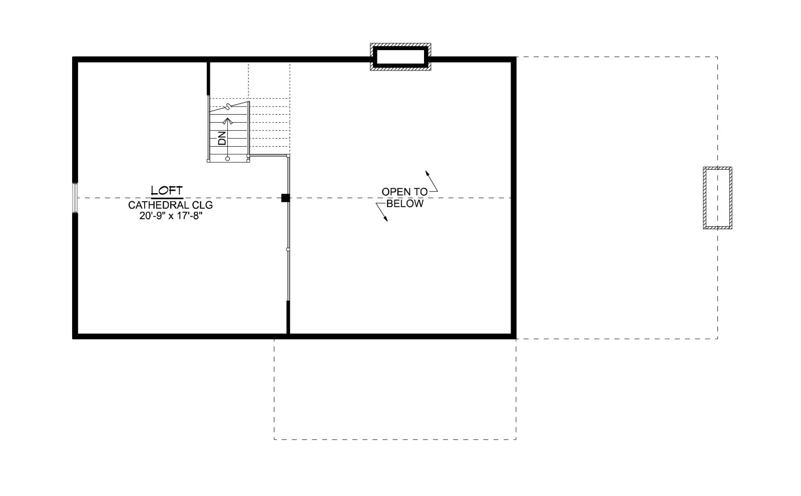 CHD-21175 Barndominium House Plan – Loft Floor Plan
