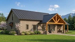 CHD-21175 Barndominium House Plan – Front Elevation