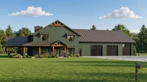 CHD-21179 Barndominium House Plan – Front Elevation