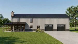 CHD-2118 Barndominium House Plan – Front Elevation