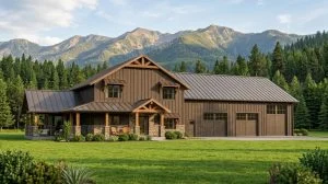 CHD-21183 Barndominium House Plan – Front Elevation