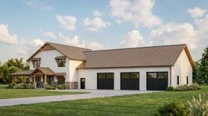 CHD-21185 Barndominium House Plan – Front Elevation