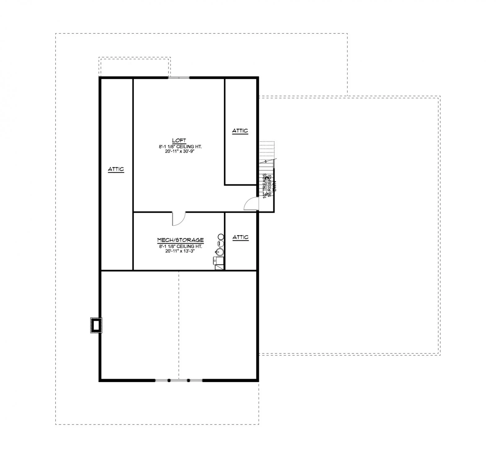 CHD-21194 Barndominium House Plan – Second Floor Plan